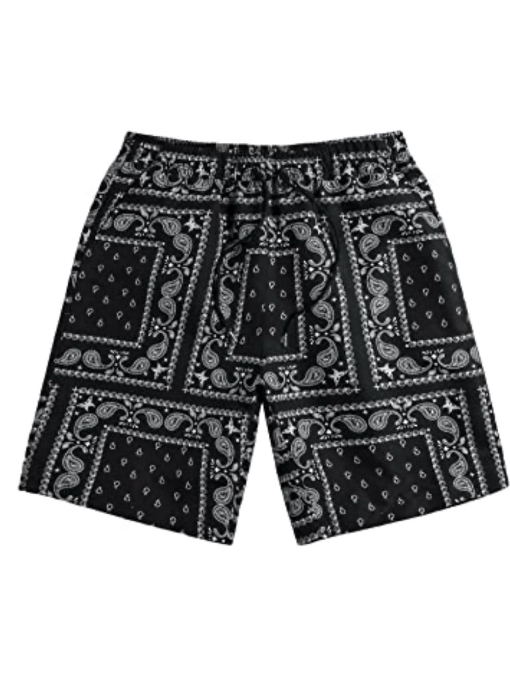 Triumph Black and White Bandana-Print Elastic Waist Shorts